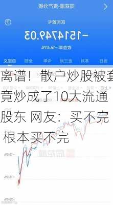 离谱！散户炒股被套竟炒成了10大流通股东 网友：买不完 根本买不完