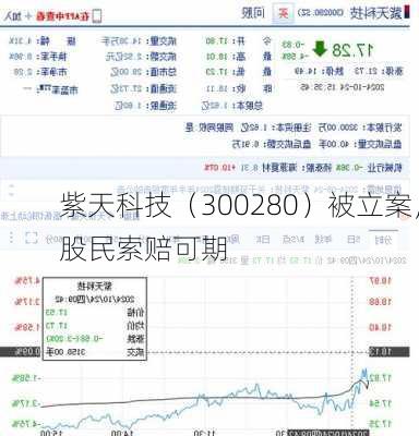 紫天科技（300280）被立案，股民索赔可期