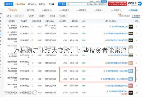 万林物流业绩大变脸，哪些投资者能索赔！