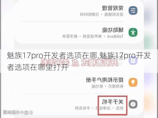 魅族17pro开发者选项在哪,魅族17pro开发者选项在哪里打开