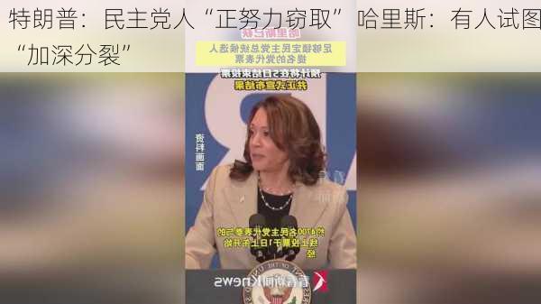 特朗普：民主党人“正努力窃取” 哈里斯：有人试图“加深分裂”