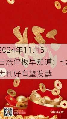 2024年11月5日涨停板早知道：七大利好有望发酵