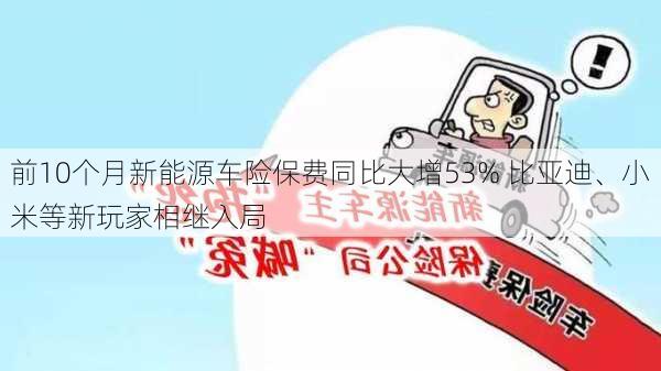 前10个月新能源车险保费同比大增53% 比亚迪、小米等新玩家相继入局