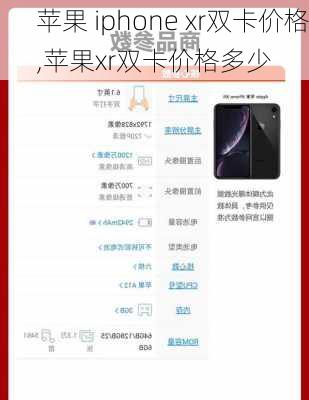 苹果 iphone xr双卡价格,苹果xr双卡价格多少