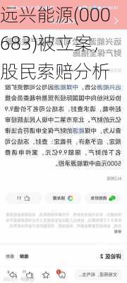 远兴能源(000683)被立案，股民索赔分析